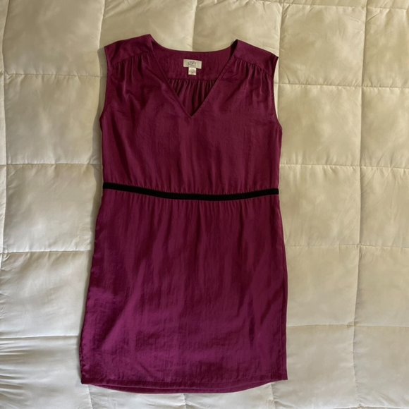 💚 Loft Midi V Neck Short Tank Dress Purple 10P - Picture 2 of 4